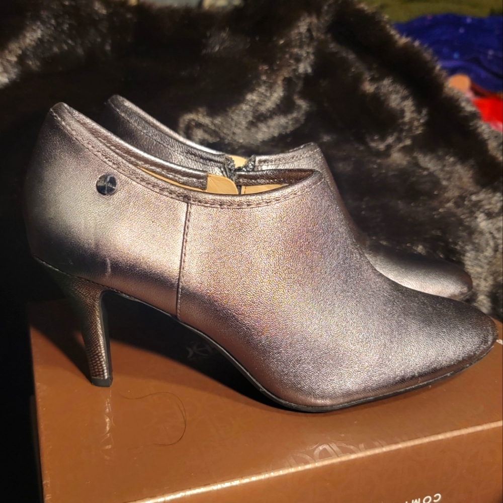 Calvin Klein Silver Heel Boots